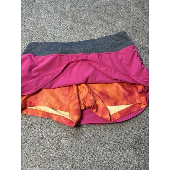 Nike Dri-Fit Athletic Skort Skirt Medium Pink Ruched Tennis Pickleball Golf - Picture 3 of 8
